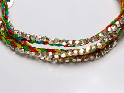 Silver Beads Rainbow Bracelet(long)